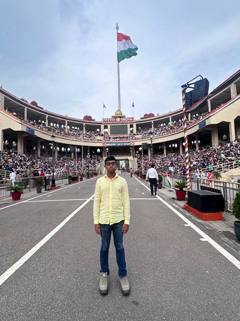 Standing in the amphitheatre at the Attari-Wagah border on 14 August 2026