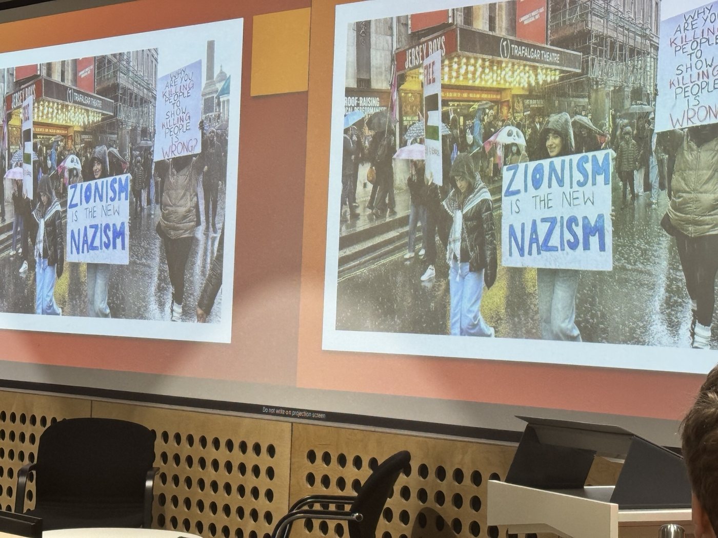 Slide from the lecture showing an example discussed in the talk